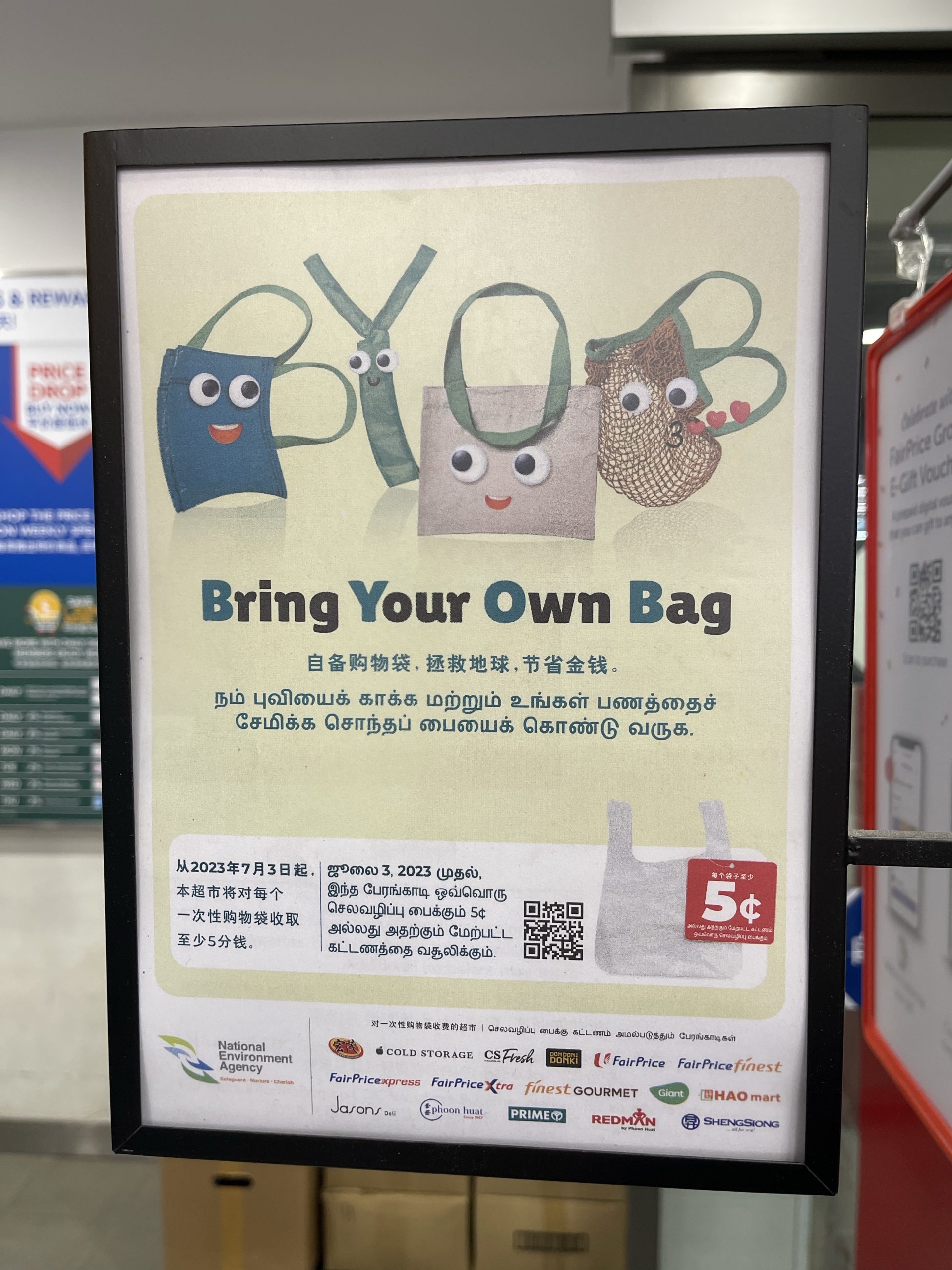 Singapore Supermarkets to Charge for Plastic Bags from July 3 2023